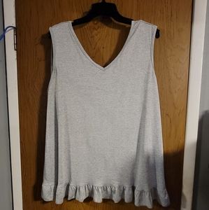 Shein Curve Gray and White Lace Back shirt with tie